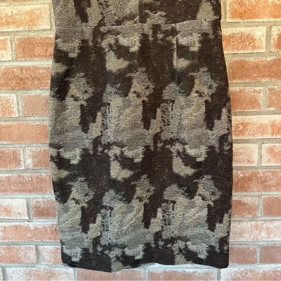 Banana Republic Wool Blend Metallic Sheath Pencil Dress Women’s 6 Brown Gray - Picture 4 of 9